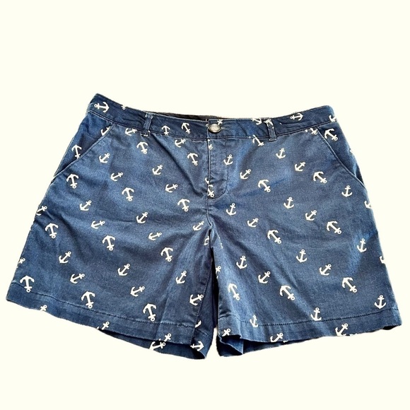 Dockers Pants - Dockers Women's Navy Blue Anchor Shorts Size 8